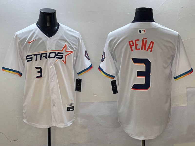 Men's Houston Astros Jeremy Pena White 2025 City Connect Limited Player Jersey baseball jersey product view 1