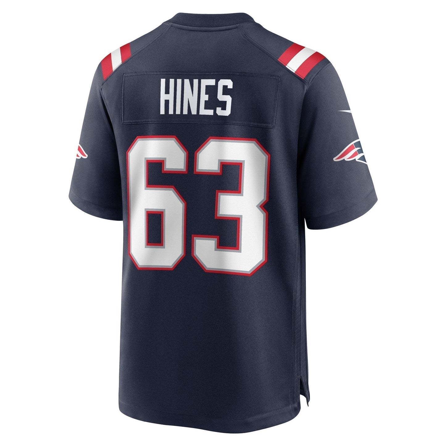 Chasen Hines New England Patriots Game Jersey - Navy football jersey product view 3