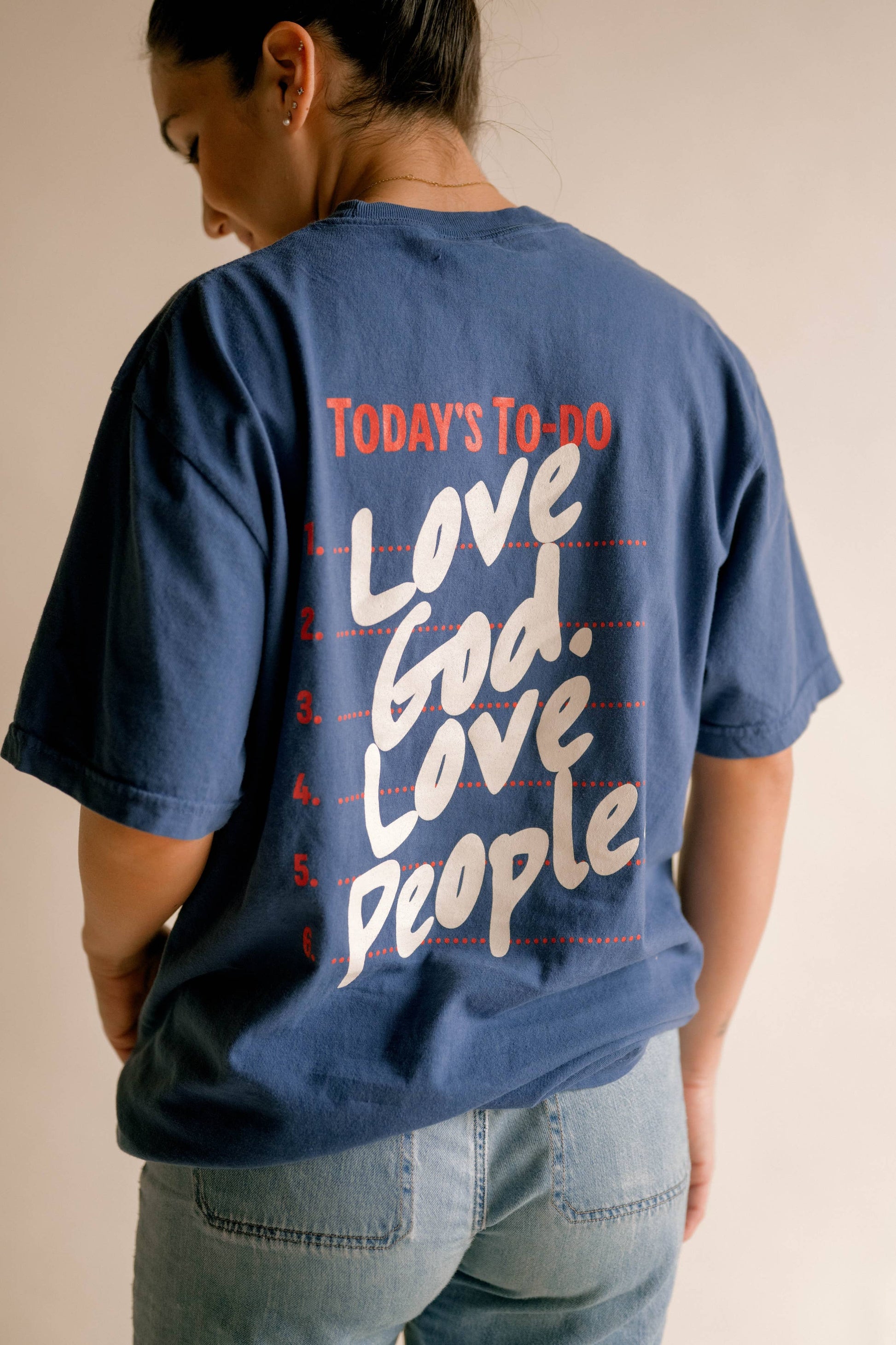 Love God Love People Tee- Classic Blue | Christian Tee Unisex T-shirt, Sweatshirt, Hoodie, Long Sleeve Tee - T-Shirt, Sweatshirt, Hoodie