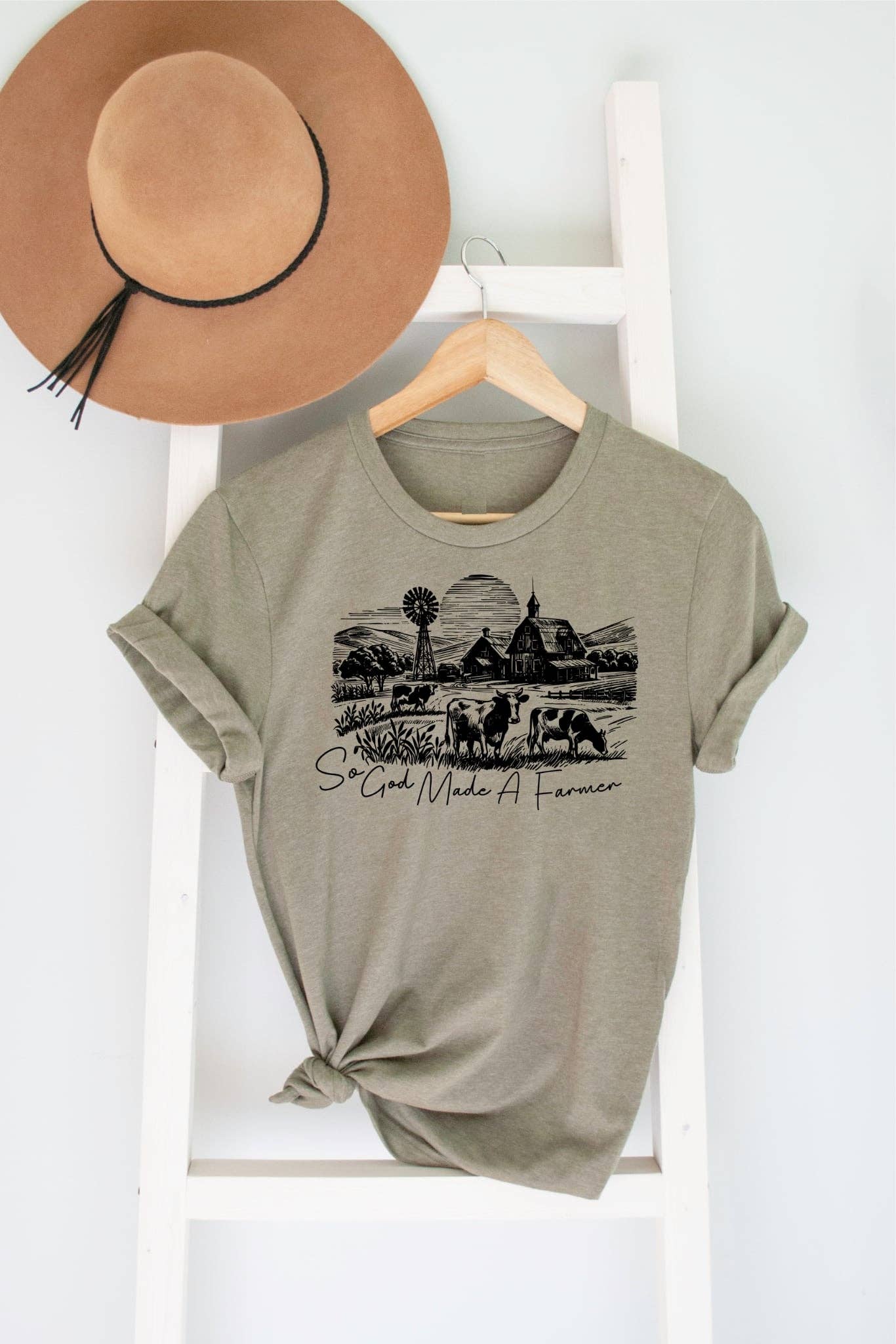 Western God Made Farmer Bella Olive Graphic Tee Free Ship Unisex T-shirt, Sweatshirt, Hoodie, Long Sleeve Tee - T-Shirt, Sweatshirt, Hoodie