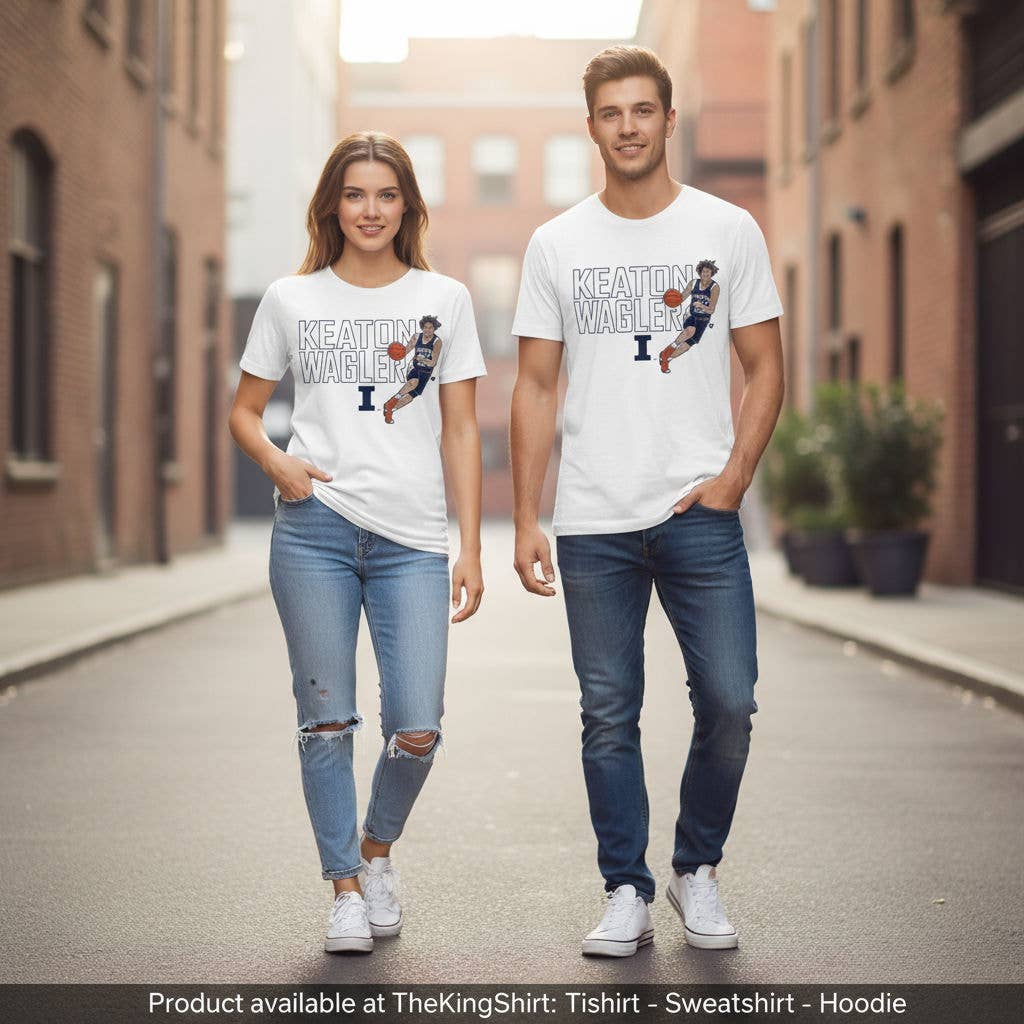 Official Illinois Fighting Illini Keaton Wagler Pose Tee Unisex T-shirt, Sweatshirt, Hoodie, Long Sleeve Tee - T-Shirt, Sweatshirt, Hoodie