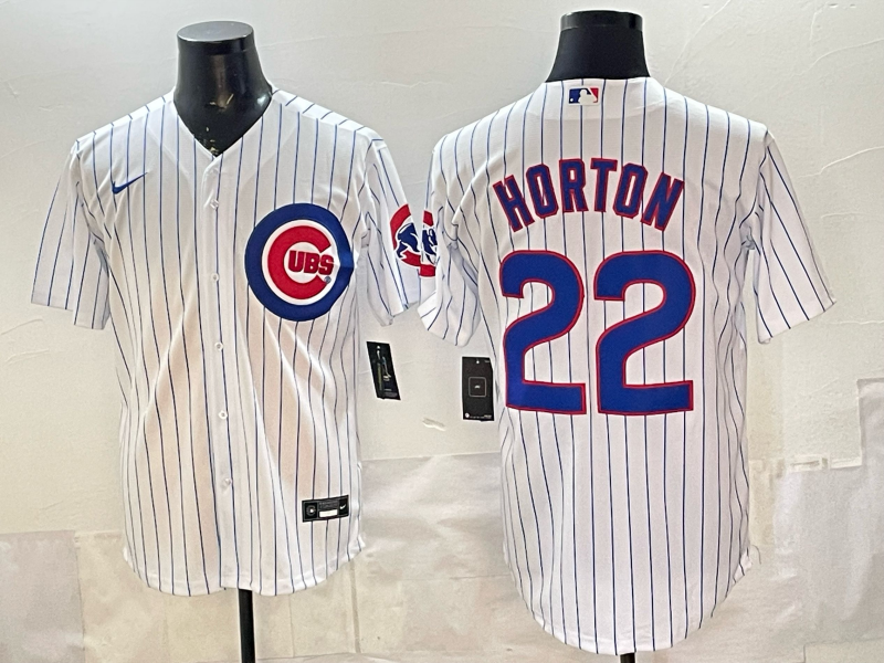 Men's Chicago Cubs Matt Shaw Horton White Home Replica Jersey baseball jersey product view 1
