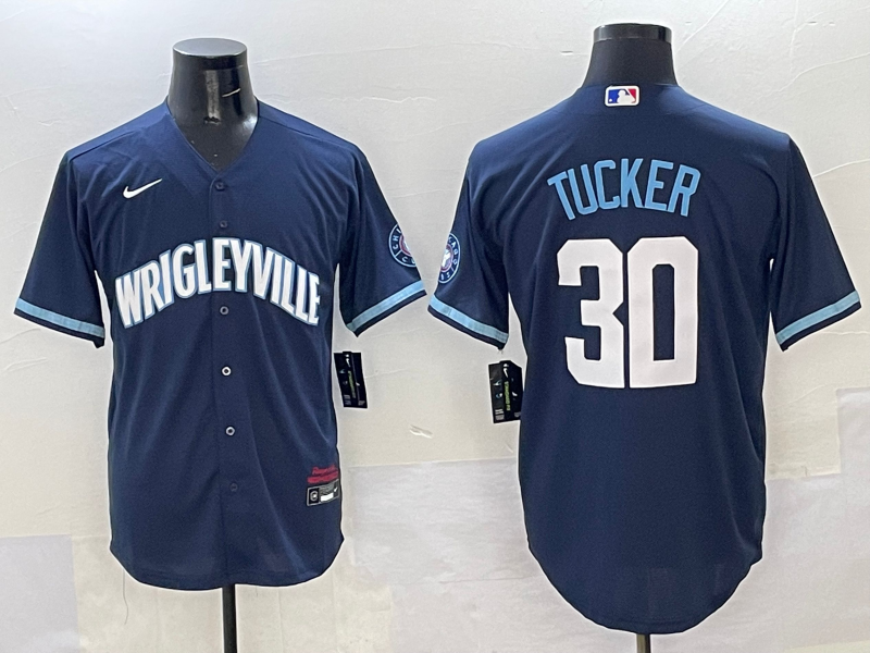 Men's Chicago Cubs Kyle Tucker #30 Navy City Connect Limited Player Jersey baseball jersey product view 1