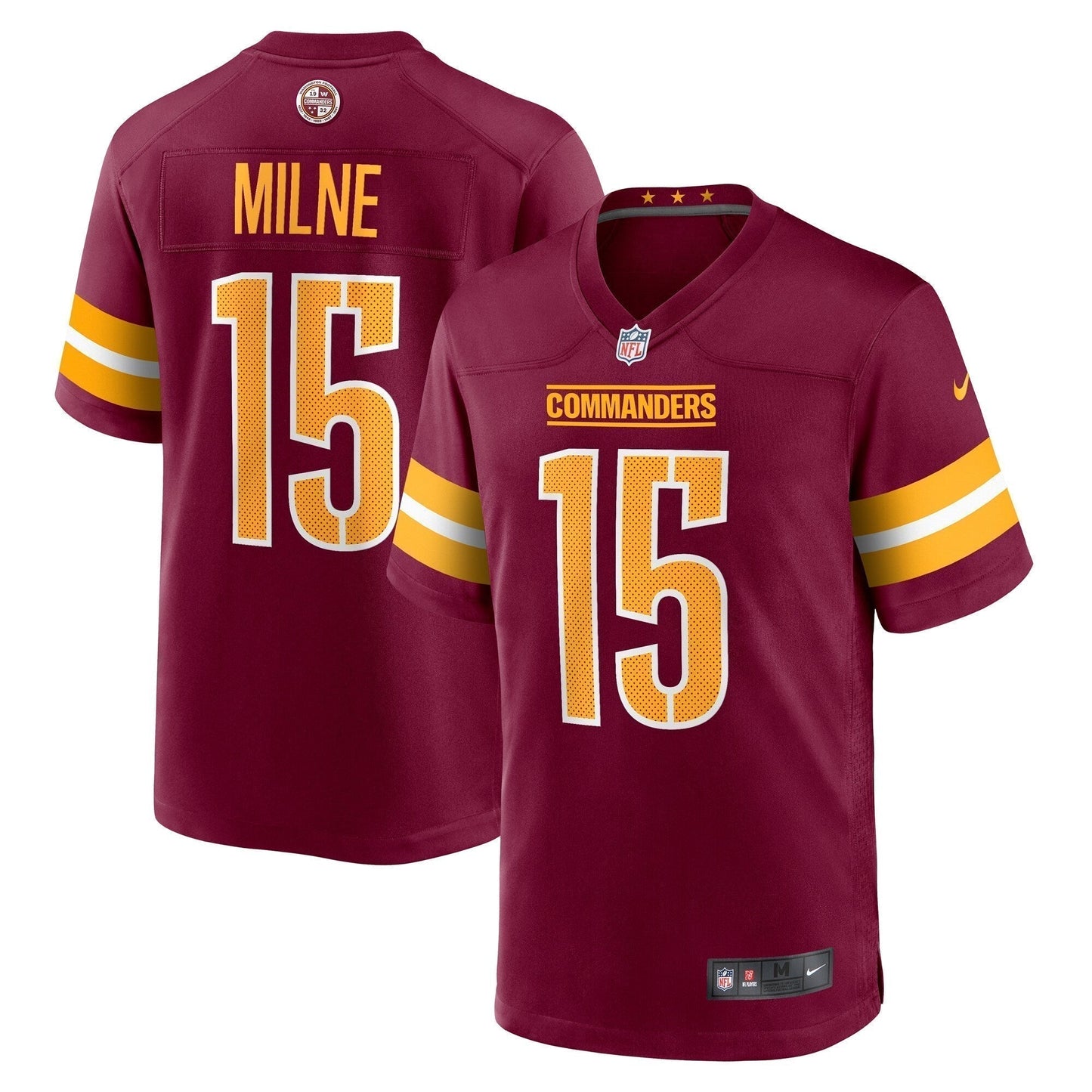 Dax Milne Washington Commanders Game Jersey - Burgundy football jersey product view 1