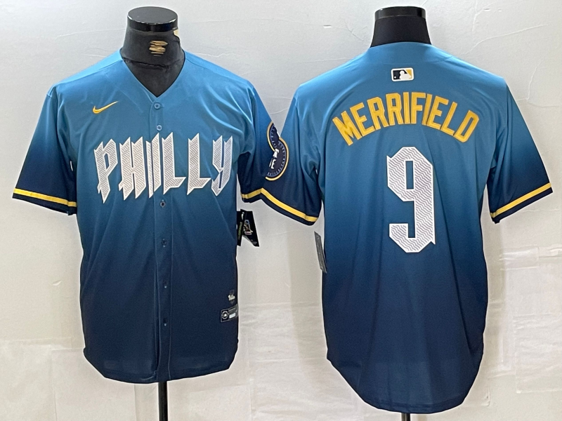 Men's Philadelphia Phillies Whit Merrifield Blue 2024 City Connect Limited Player Jersey baseball jersey product view 1