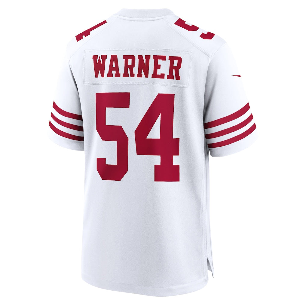 SF.49ers #54 Fred Warner White Player Game Jersey football jersey product view 1