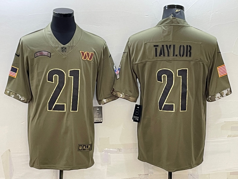 Men's Washington Commanders Sean Taylor Olive 2022 Salute To Service Retired Player Limited Jersey football jersey product view 1