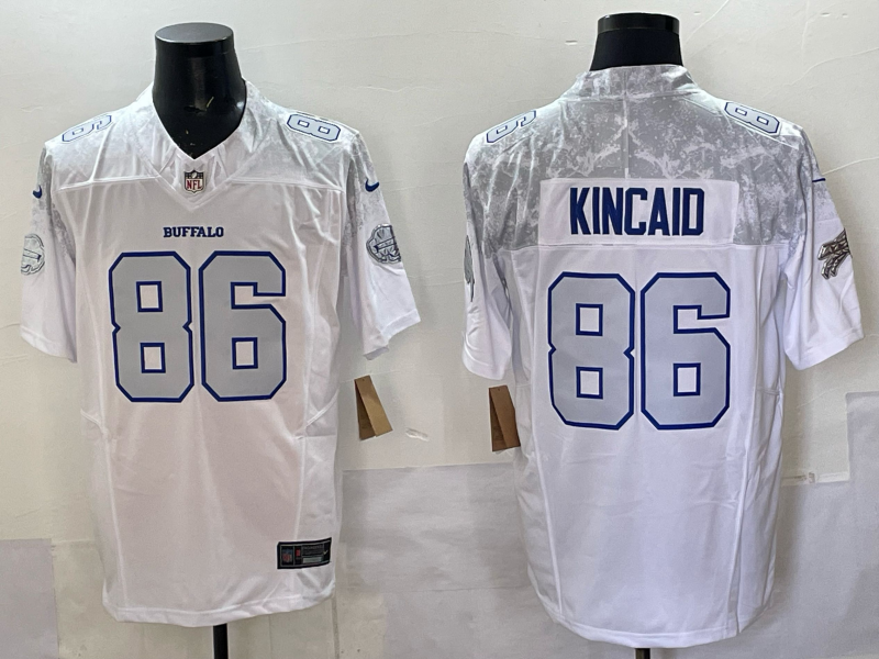Men's Buffalo Bills Dalton Kincaid White 2025 Rivalries Collection Limited Jersey football jersey product view 1