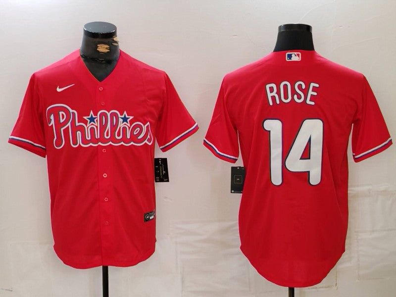 Men's Philadelphia Phillies Pete Rose #14 Red Limited Player Jersey1 baseball jersey product view 1