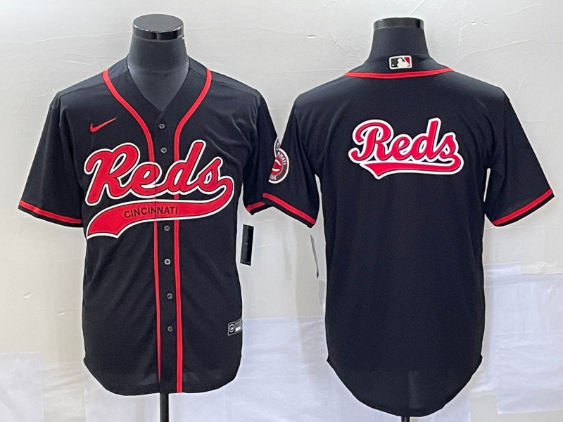 Men's Cincinnati Reds Black Replica Team Jersey Joint Edition baseball jersey product view 1