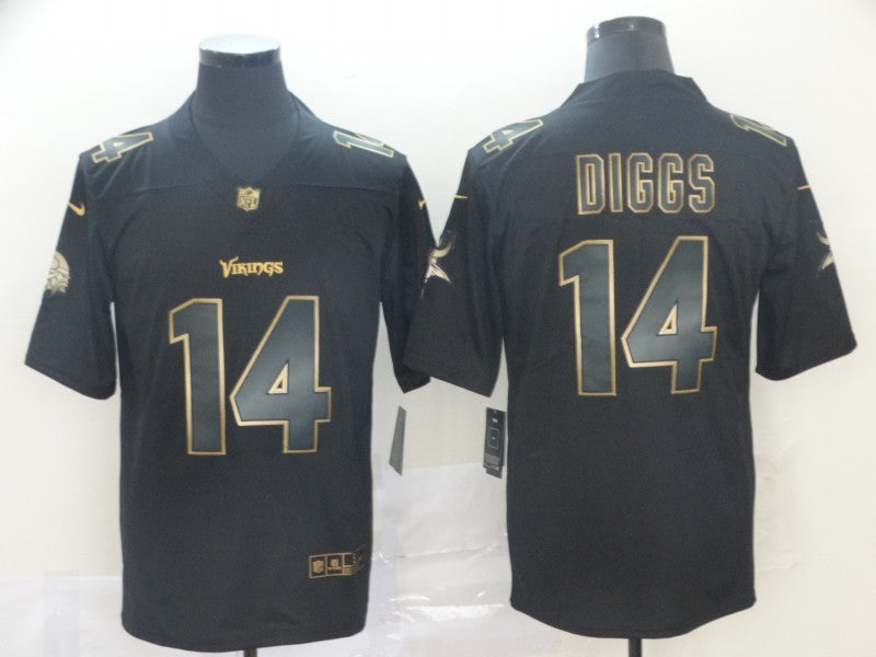 Men's Minnesota Vikings Stefon Diggs #14 Black Player Game Jersey1 football jersey product view 1