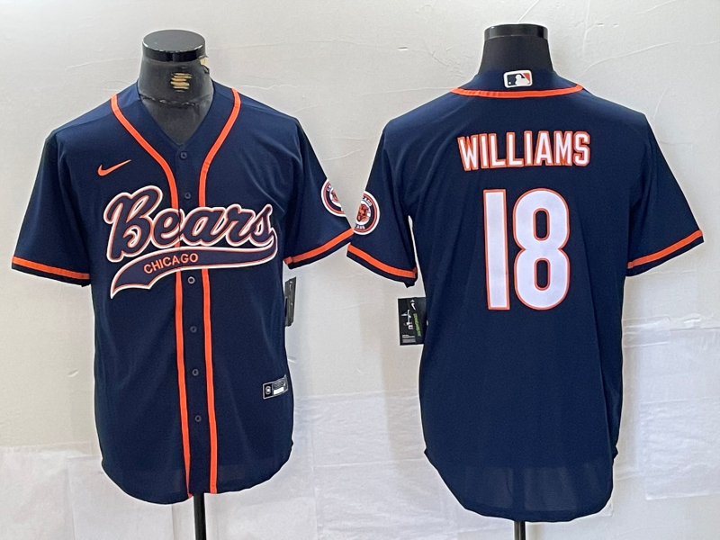 Men's Chicago Bears Caleb Williams #18 Navy Player Jersey1 football jersey product view 1