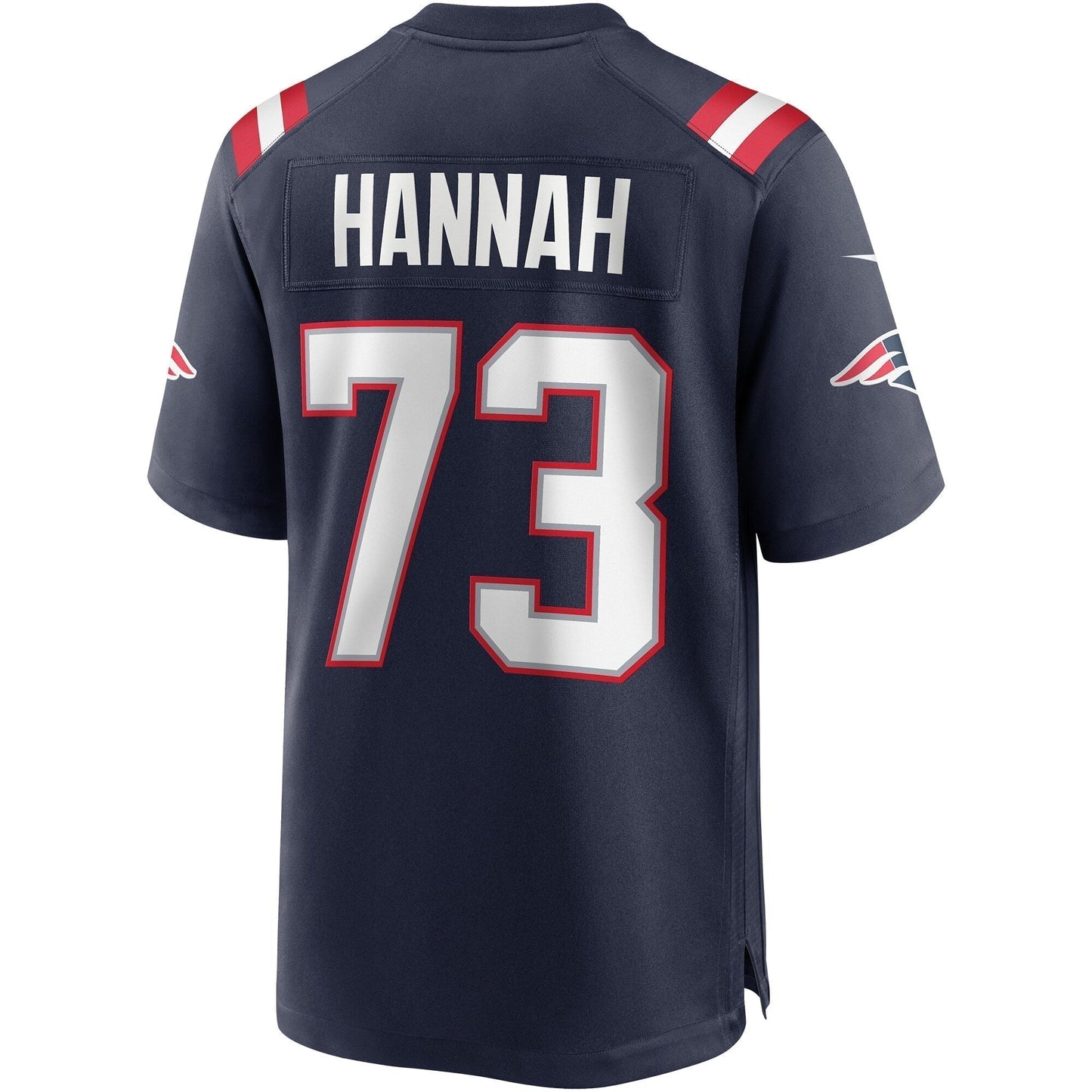 John Hannah New England Patriots Game Retired Jersey - Navy football jersey product view 3