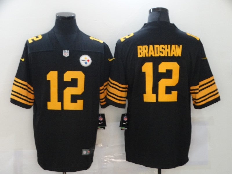 Men's Pittsburgh Steelers Terry Bradshaw #12 Black Alternate Legend Jersey1 football jersey product view 1