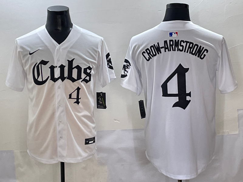 Men's Chicago Cubs Pete Crow-Armstrong White Replica Player Jersey baseball jersey product view 1