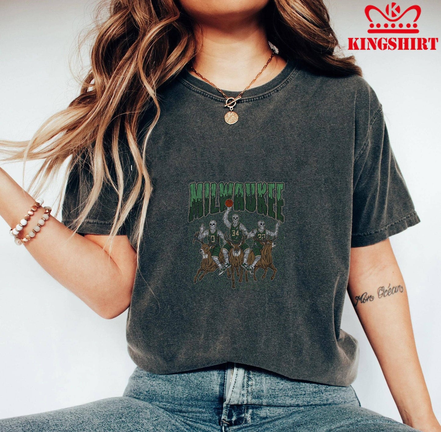 Milwaukee Bucks' Fearsome Trio Charging with Energy Unisex T-shirt, Sweatshirt, Hoodie, Long Sleeve Tee - T-Shirt, Sweatshirt, Hoodie
