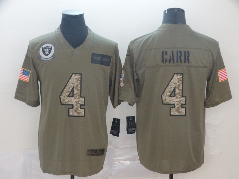 Men's Las Vegas Raiders Derek Carr #4 Brown Alternate Game Jersey1 football jersey product view 1