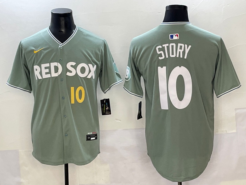 Men's Boston Red Sox Trevor Story #10 Gray 2025 City Connect Limited Player Jersey baseball jersey product view 1