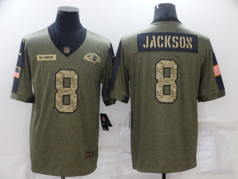 Men's Baltimore Ravens Lamar Jackson Brown Game Player Jersey football jersey product view 1