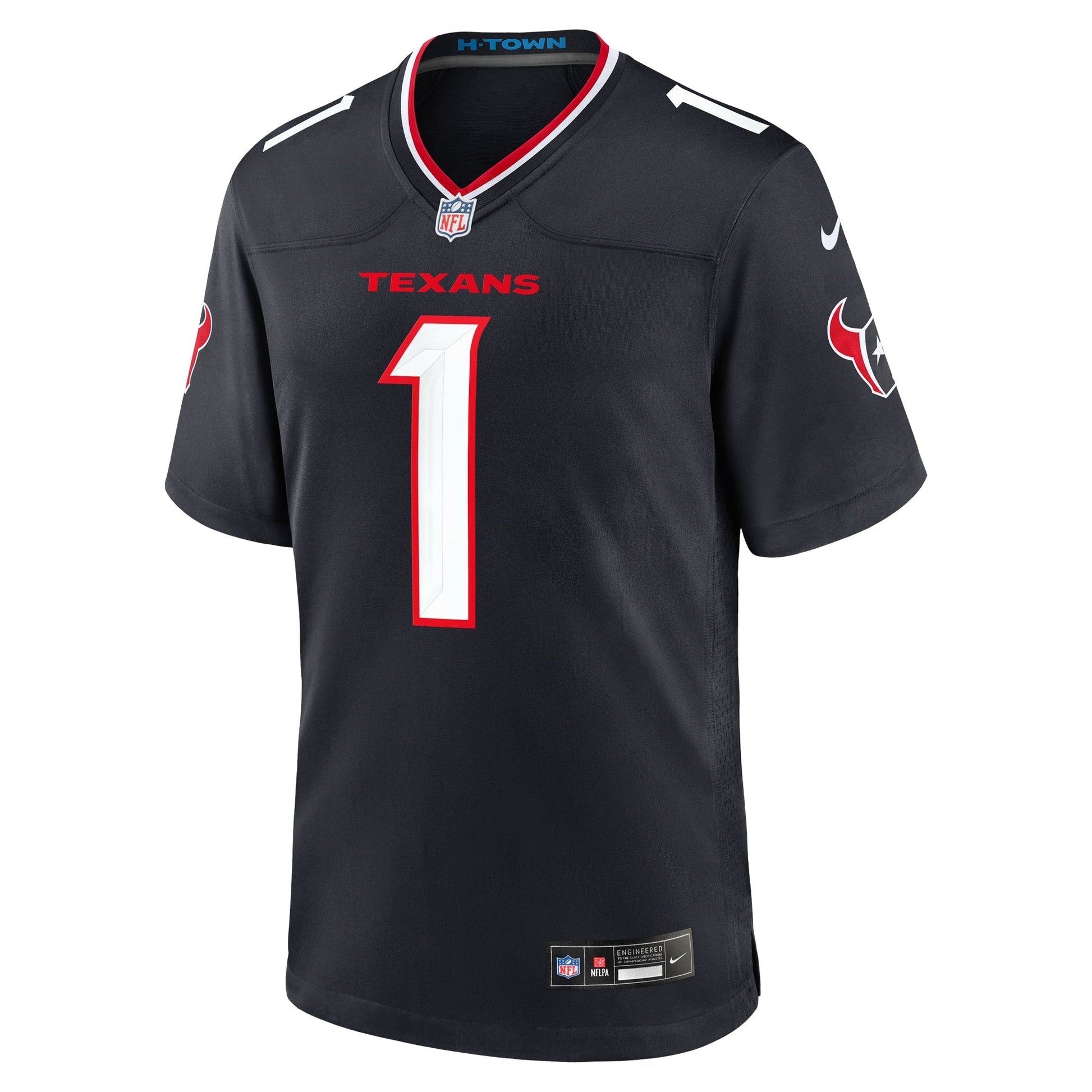 Houston Texans #1 Dad Game Jersey - Navy football jersey product view 2