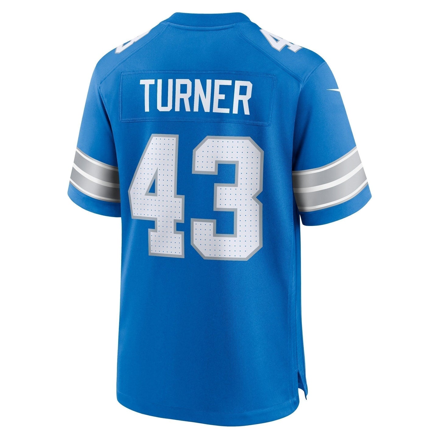James Turner Detroit Lions Game Jersey - Blue football jersey product view 3