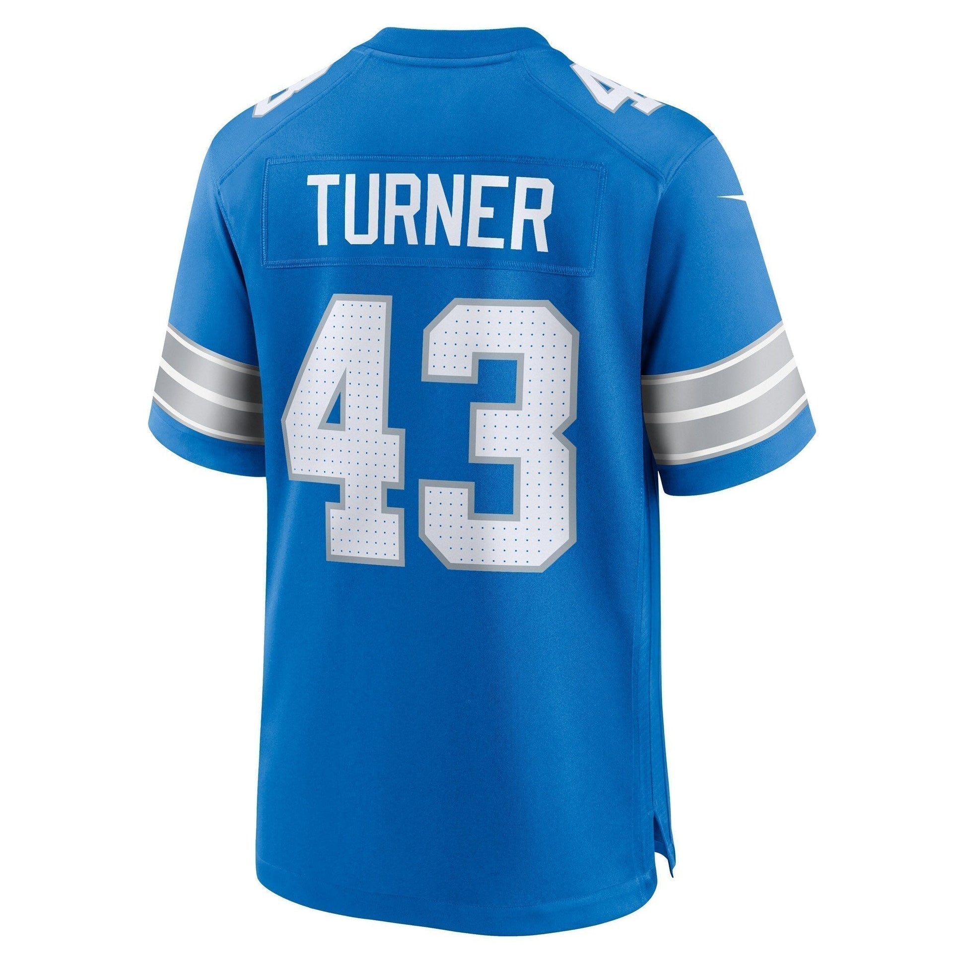 James Turner Detroit Lions Game Jersey - Blue football jersey product view 3