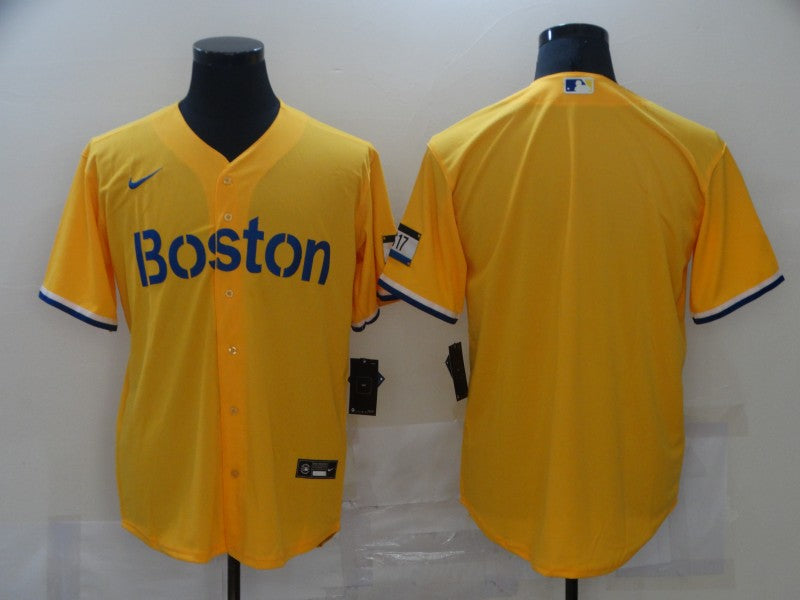 Men's Boston Red Sox Gold City Connect Replica Blank Jersey baseball jersey product view 1