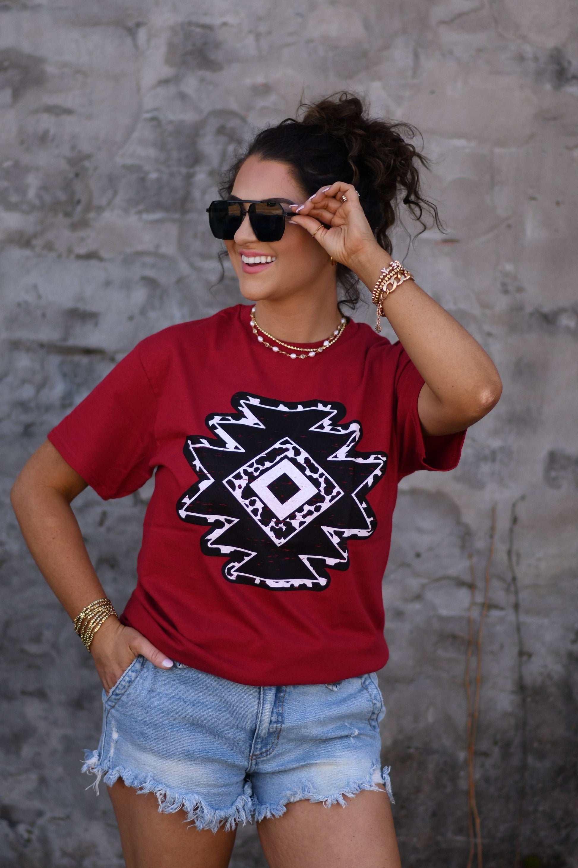 Western Aztec Tee Unisex T-shirt, Sweatshirt, Hoodie, Long Sleeve Tee - T-Shirt, Sweatshirt, Hoodie