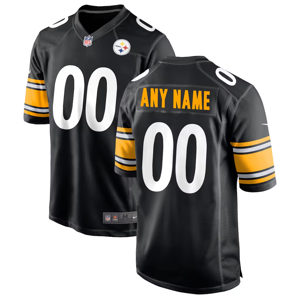 Men's Pittsburgh Steelers Black Custom Player Jersey football jersey product view 1