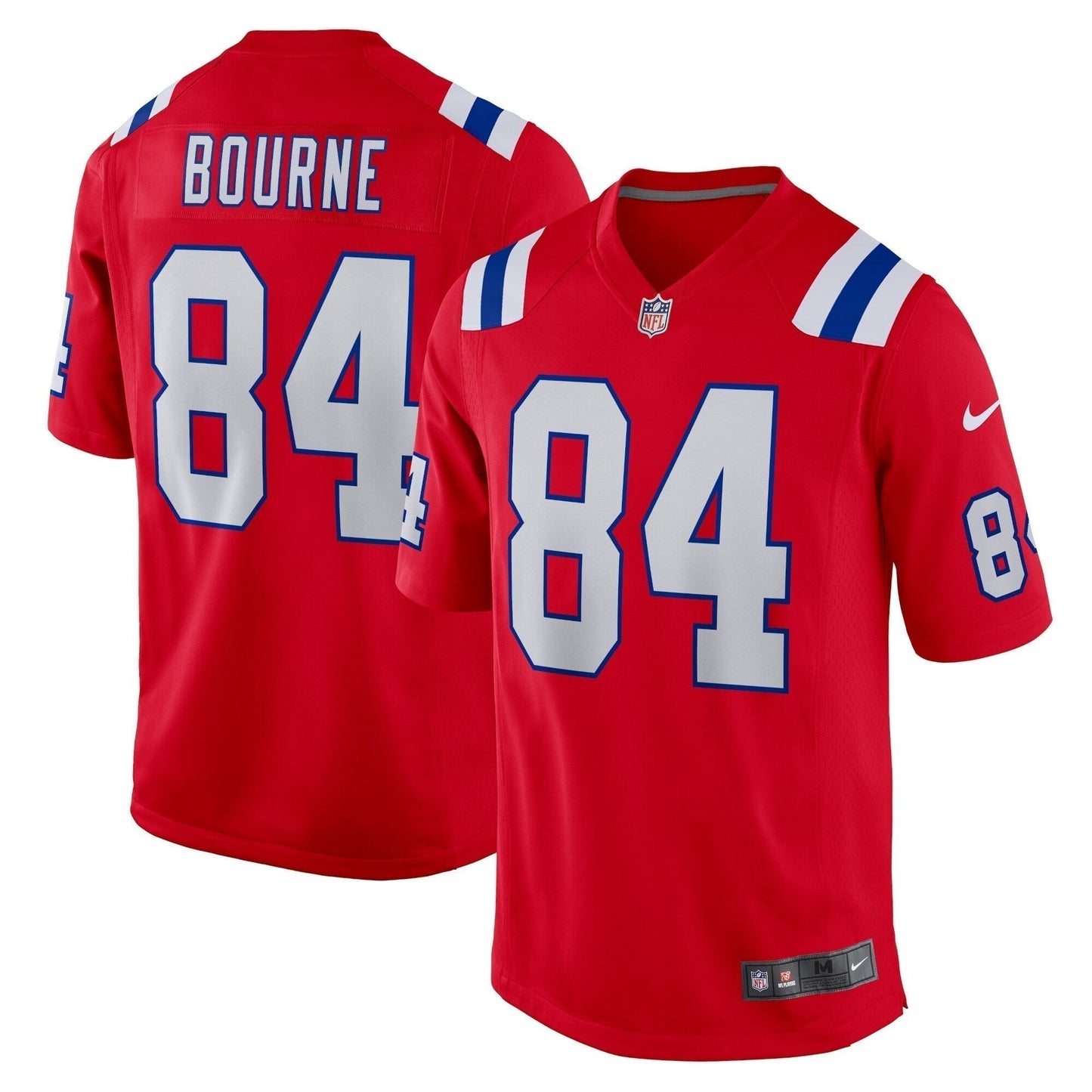 Kendrick Bourne New England Patriots Game Jersey - Red football jersey product view 1
