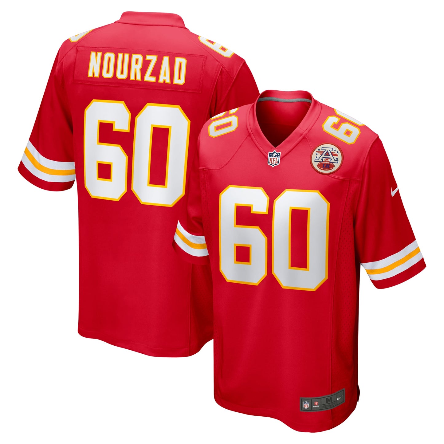 Hunter Nourzad Kansas City Chiefs Game Jersey - Red football jersey product view 1