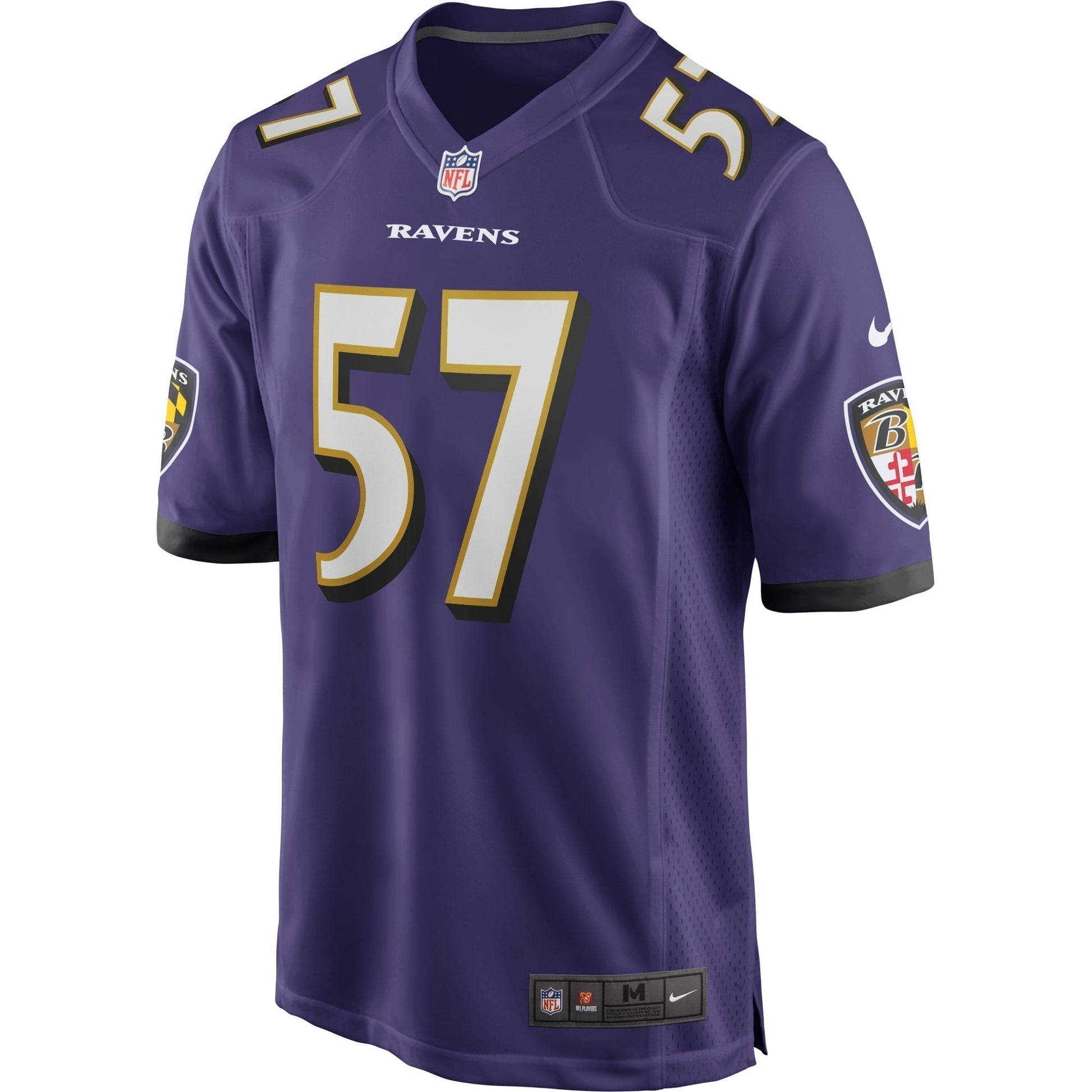 Bart Scott Baltimore Ravens Game Retired Jersey - Purple football jersey product view 2