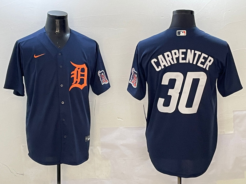 Men's Detroit Tigers Kerry Carpenter Navy Limited Player Jersey baseball jersey product view 1