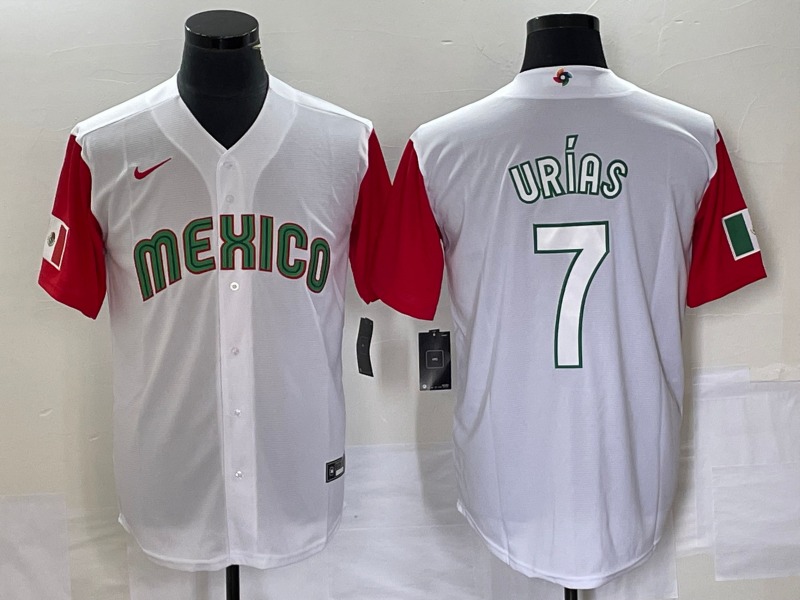 Men's 2023 World Baseball Classic Julio Urias Mexico White Player Jersey baseball jersey product view 1