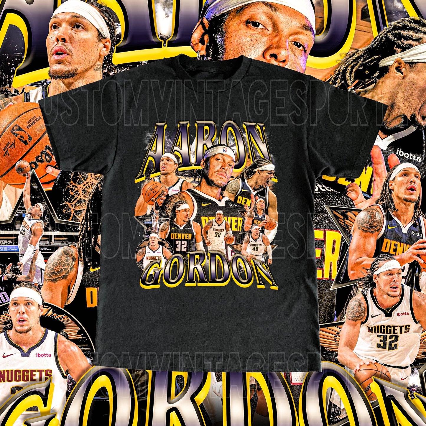 Vintage Aaron Gordon Denver Nuggets - the Joker Nba Player Unisex T-shirt, Sweatshirt, Hoodie, Long Sleeve Tee - T-Shirt, Sweatshirt, Hoodie