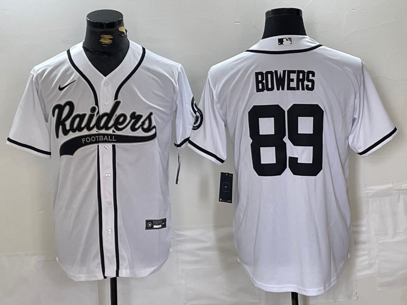 Men's Las Vegas Raiders Brock Bowers #89 White Game Jersey1 football jersey product view 1