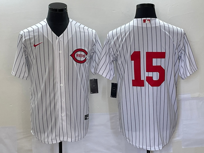 Men's Cincinnati Reds Anthony Rizzo #15 White 2022 MLB at Field of Dreams Game Authentic Player Jersey baseball jersey product view 1