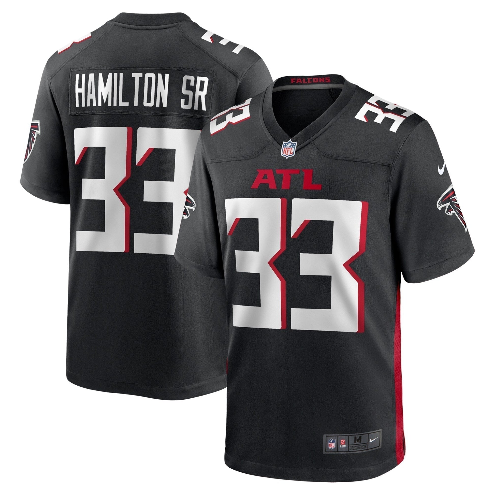 Antonio Hamilton Sr. Atlanta Falcons Team Game Jersey - Black football jersey product view 1