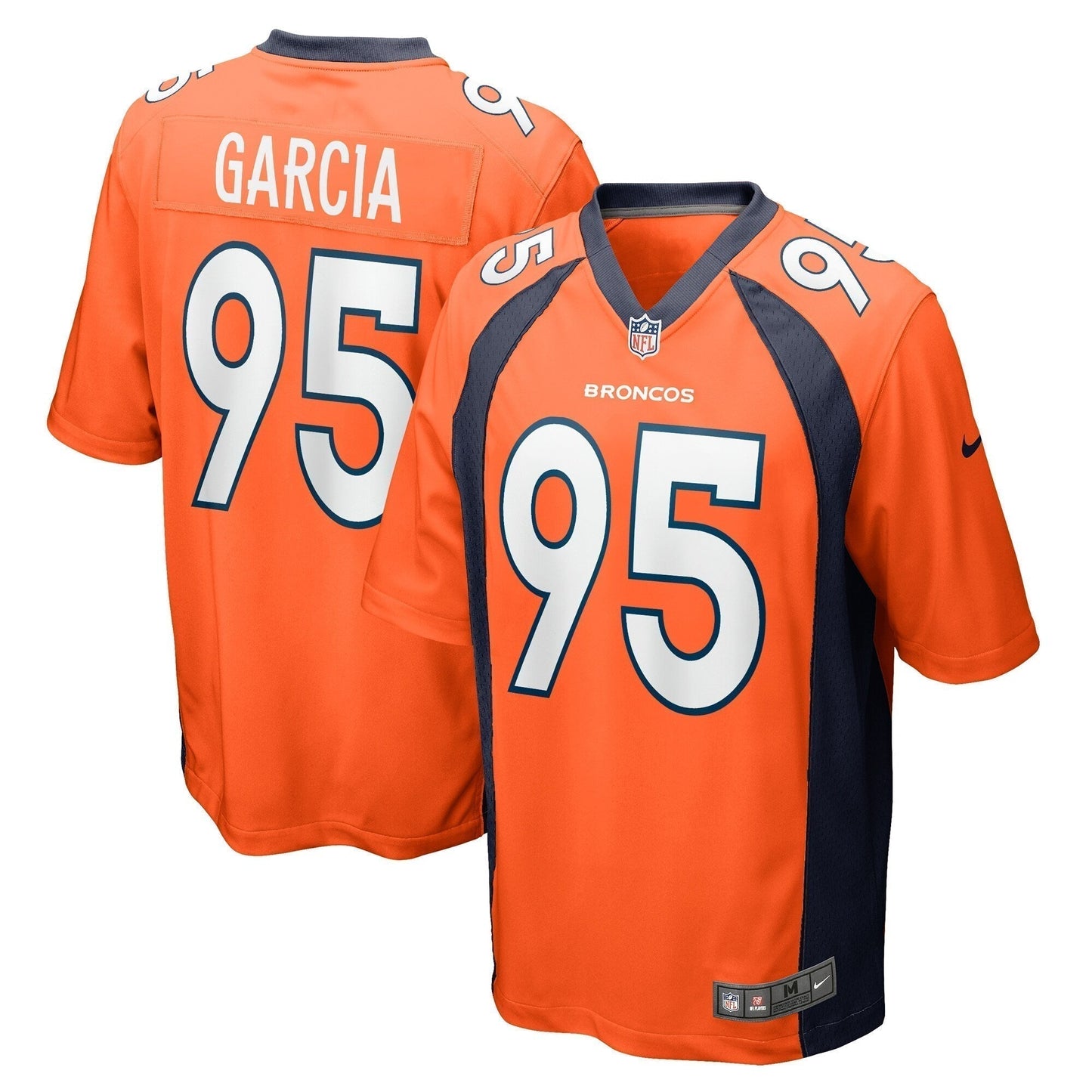 Elijah Garcia Denver Broncos Team Game Jersey - Orange football jersey product view 1