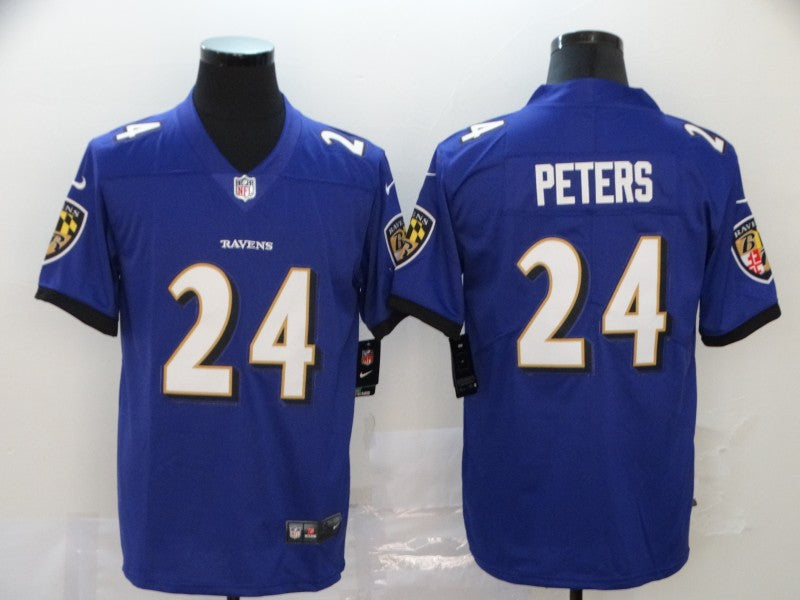 Men's Baltimore Ravens Marcus Peters Purple Game Jersey football jersey product view 1
