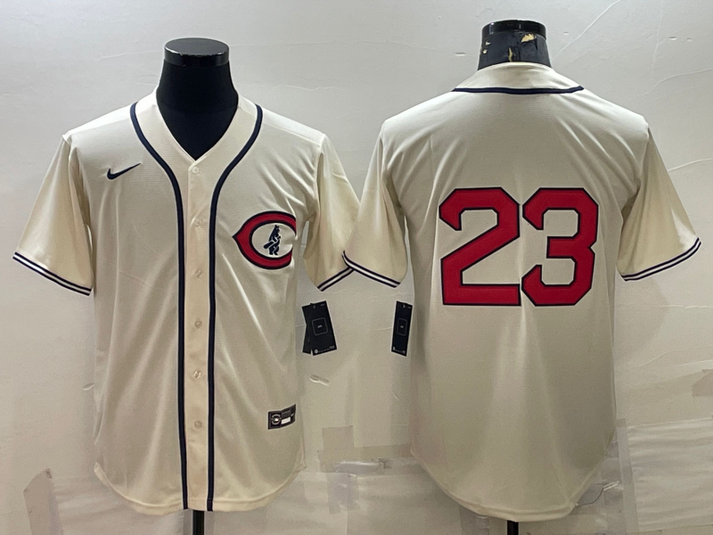 Men's Chicago Cubs Ryne Sandberg Cream Player Name Jersey baseball jersey product view 1
