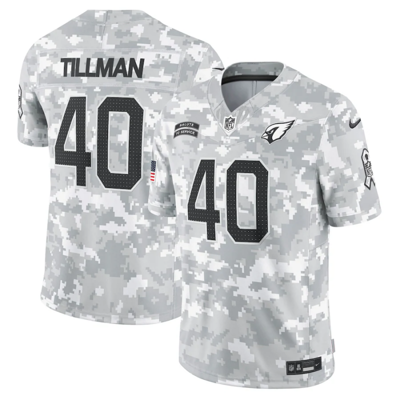 Men's Arizona Cardinals Pat Tillman Arctic Camo 2024 Salute to Service Retired Player Limited Jersey football jersey product view 1