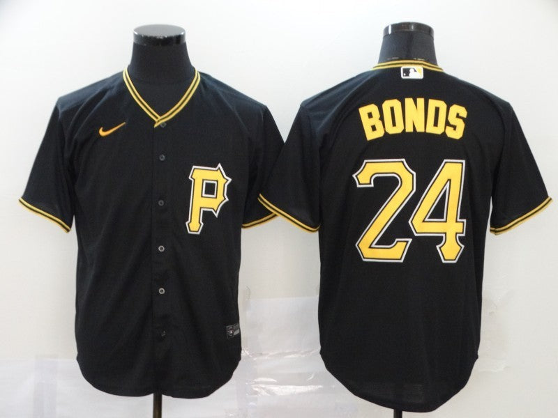 Men's Pittsburgh Pirates Barry Bonds #24 Black Replica Baseball Jersey baseball jersey product view 1