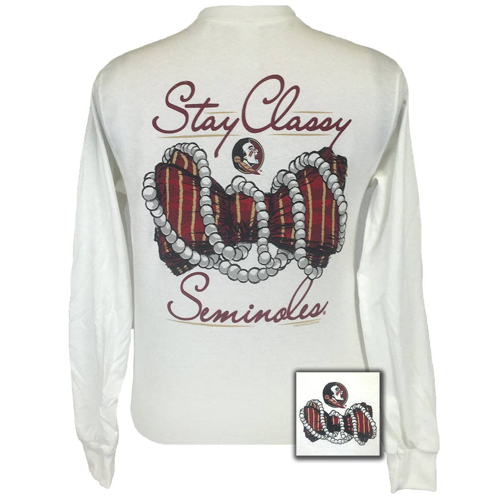 Florida State Stay Classy White Long Sleeve Unisex T-shirt, Sweatshirt, Hoodie, Long Sleeve Tee - T-Shirt, Sweatshirt, Hoodie