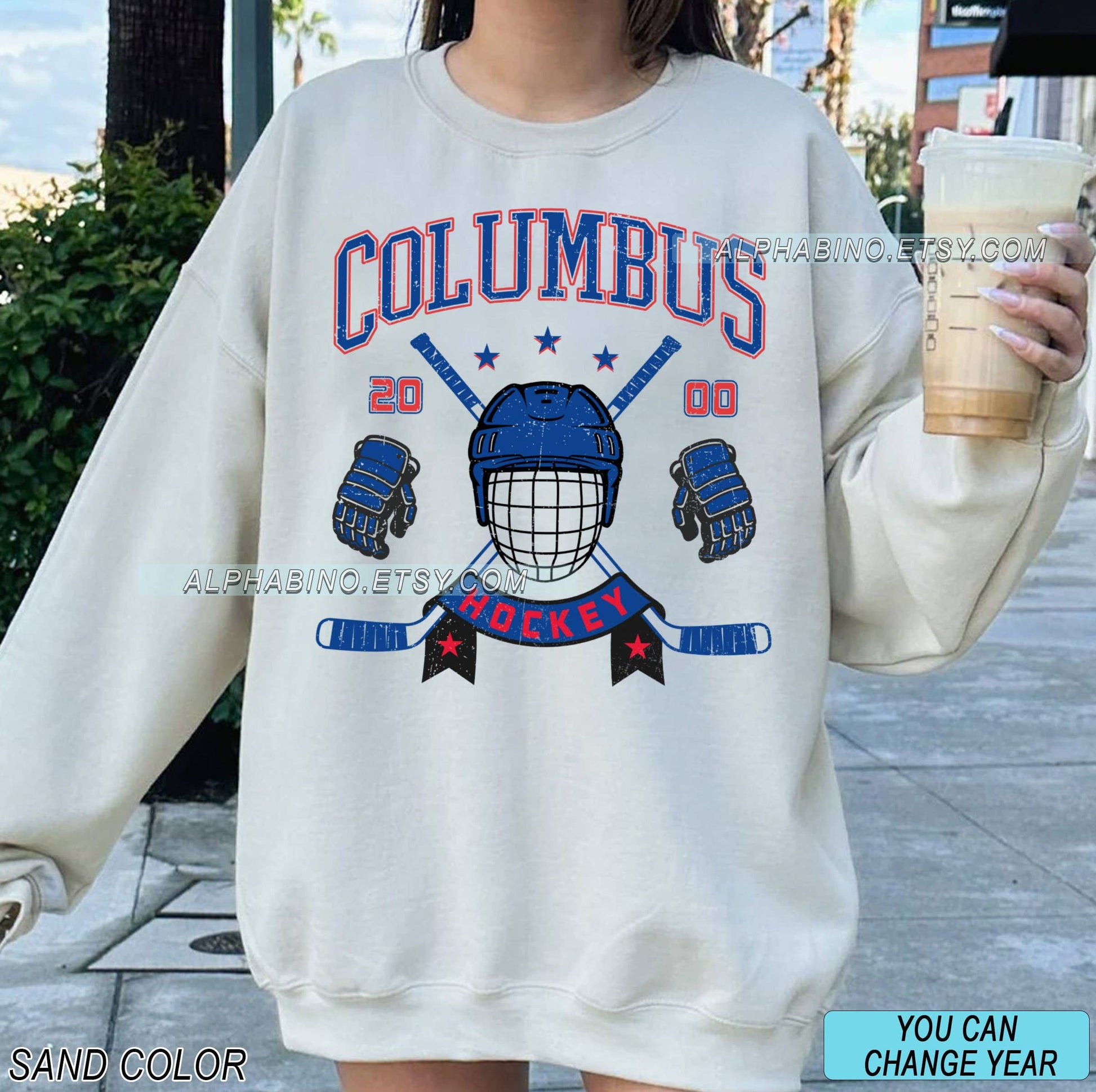 Columbus Blue Jackets Vintage Sweatshirt - Retro Hockey Fan Unisex T-shirt, Sweatshirt, Hoodie, Long Sleeve Tee - T-Shirt, Sweatshirt, Hoodie