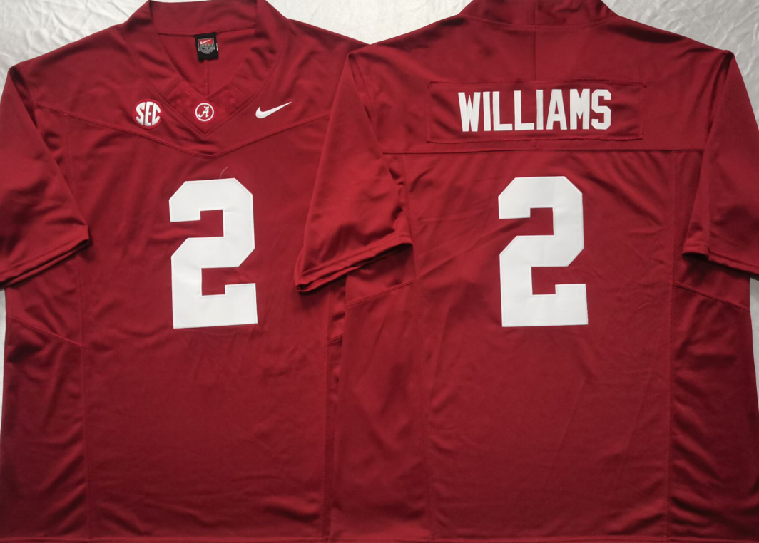 Men's Alabama Crimson Tide Ryan Williams #2 Red Game Jersey sports jersey product view 1