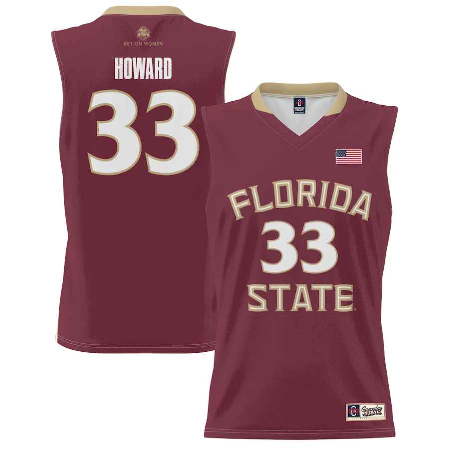 Men's Florida State Seminoles Erin Howard #33 Garnet Alumni Jersey sports jersey product view 1