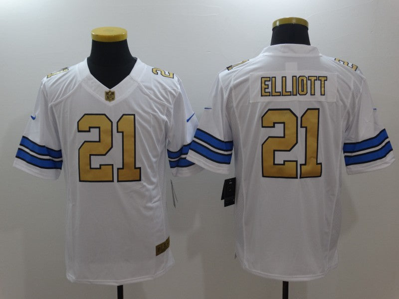 Men's Dallas Cowboys Ezekiel Elliott #21 White Alternate Game Jersey1 football jersey product view 1