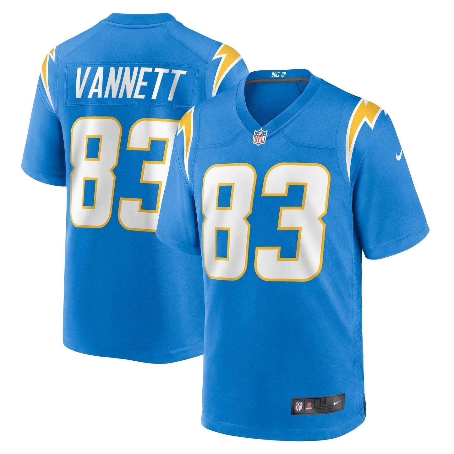 Nick Vannett Los Angeles Chargers Team Game Jersey - Powder Blue football jersey product view 1