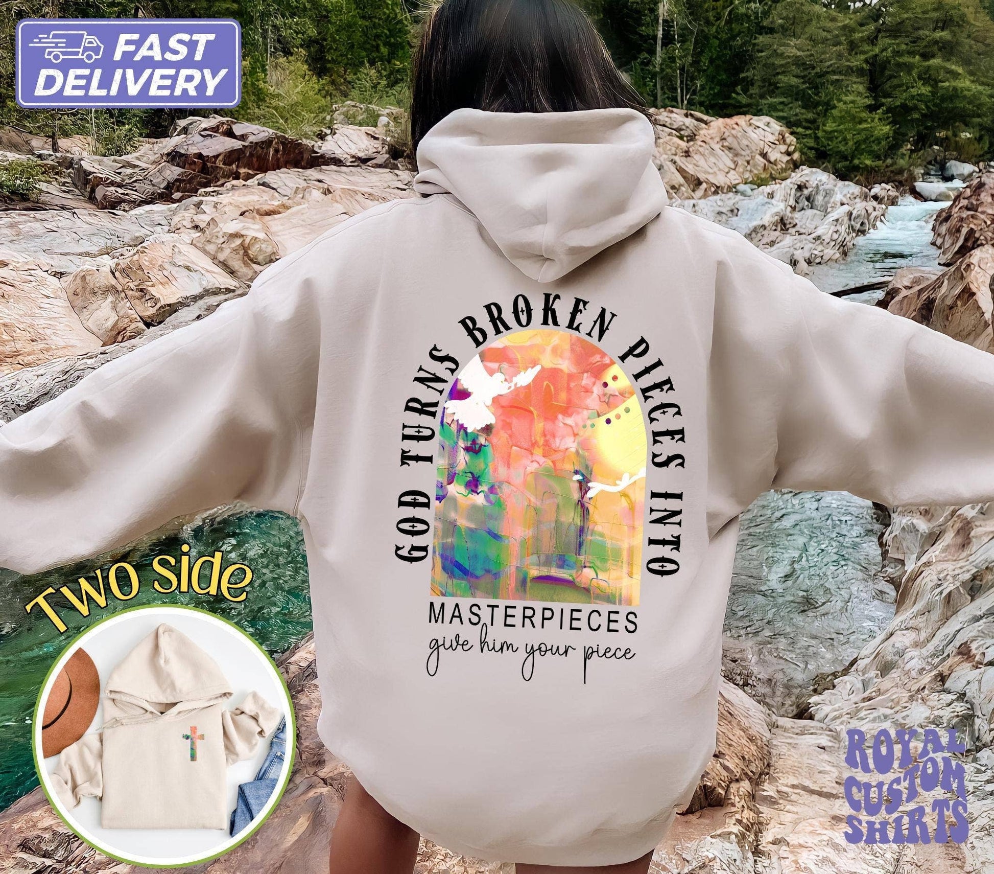 God's Redemption Broken To Masterpiece Hoodie Unisex T-shirt, Sweatshirt, Hoodie, Long Sleeve Tee - T-Shirt, Sweatshirt, Hoodie